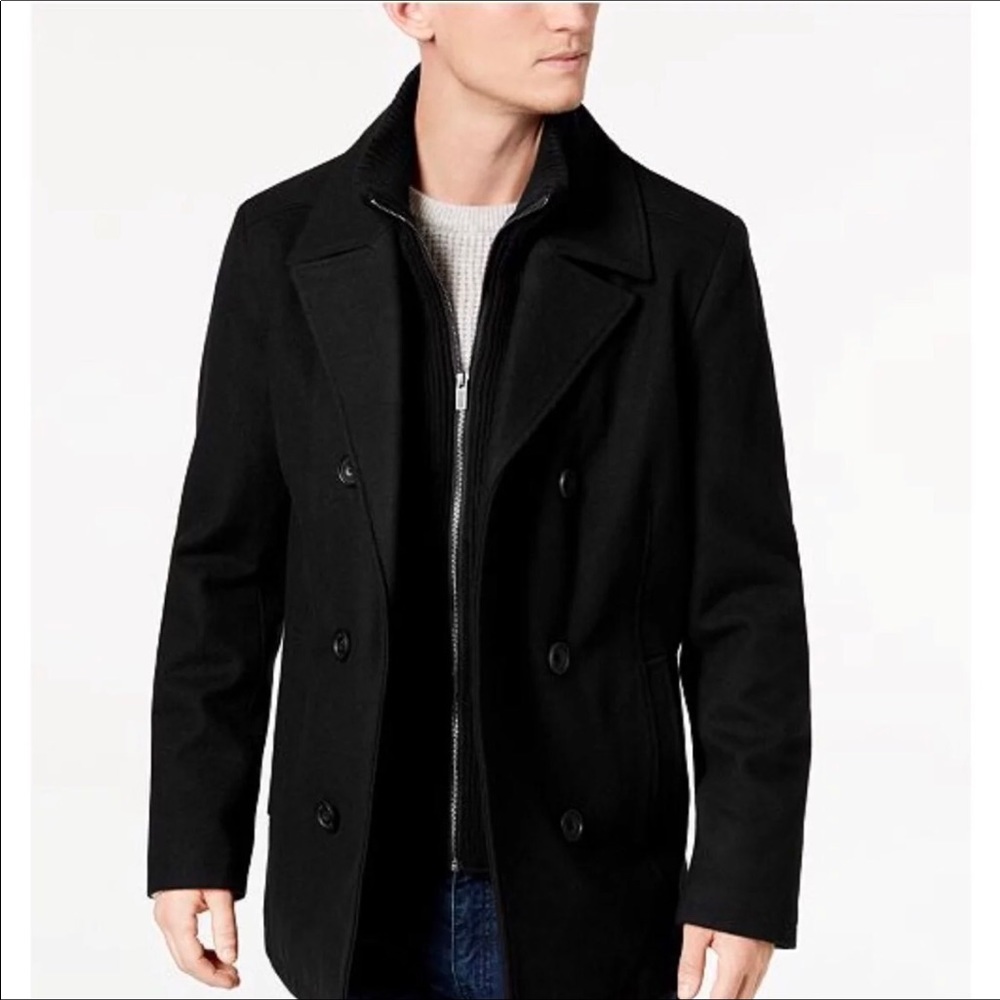 Kenneth Cole Double Breasted Wool Peacoat